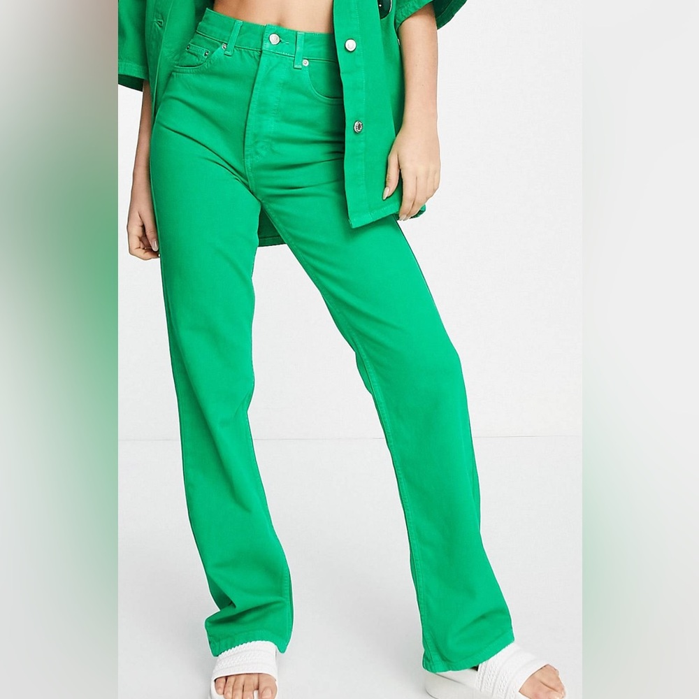 Top shop bright green jeans never worn